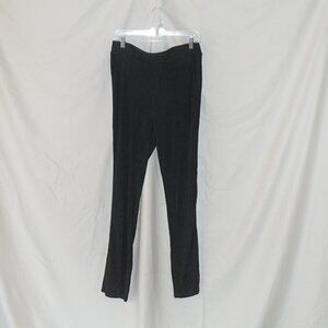 ATM Black Center Seam Wide Leg Textured Silky Loungewear Pull on Pants L